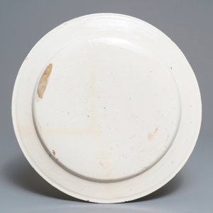 Een grote Italiaanse majolica 'Alexander de Grote' wapenschotel, atelier Francesco Grue, Castelli, 17e eeuw — foto 2