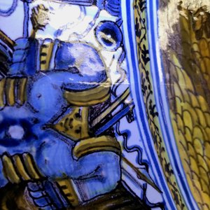 Een grote Italiaanse majolica 'Alexander de Grote' wapenschotel, atelier Francesco Grue, Castelli, 17e eeuw — foto 10
