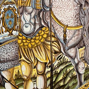 Een grote Italiaanse majolica wapenschotel, atelier Francesco Grue, Castelli, 17e eeuw — foto 6
