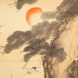 Een grote Japanse beschilderde scroll in houten doos, 19/20e eeuw — foto 7