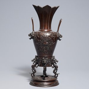 Een grote Japanse bronzen koro of wierookbrander, Meiji, 19e eeuw — foto 3
