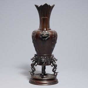 Een grote Japanse bronzen koro of wierookbrander, Meiji, 19e eeuw — foto 4