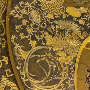Een grote Japanse bronzen schotel, gesign. Miyao, Meiji, 19e eeuw — foto 18