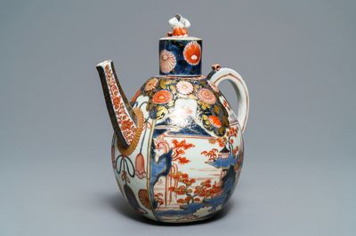 Een grote Japanse Imari dekselkan, Edo, 17e eeuw