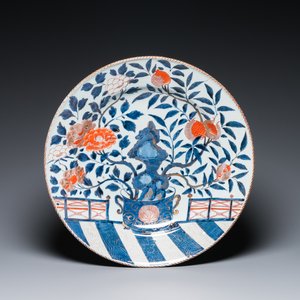 Een grote Japanse Imari schotel, Edo, 18e eeuw — foto 1