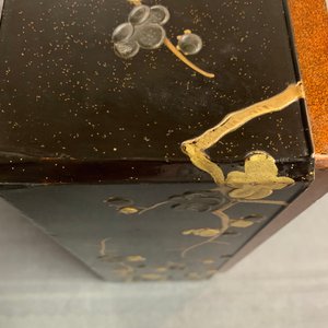 Een grote Japanse lakwerk 'suzuribako' schrijfkist met prunusdecor, Edo of Meiji, 18/19e eeuw — foto 9