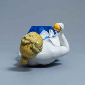 Een grote polychrome aardewerken figuur van Eva, Samson, Parijs, 19e eeuw — foto 6