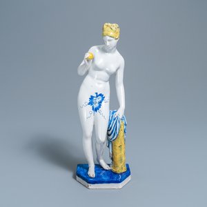 Een grote polychrome aardewerken figuur van Eva, Samson, Parijs, 19e eeuw — foto 1