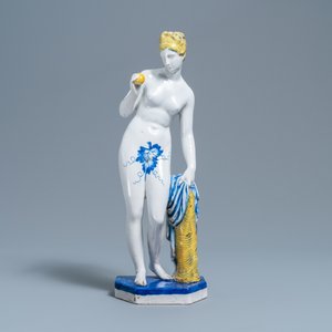 Een grote polychrome aardewerken figuur van Eva, Samson, Parijs, 19e eeuw — foto 2