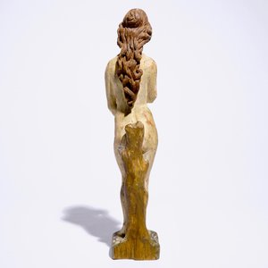 Een grote polychrome houten figuur van Eva, Frankrijk, 17e eeuw — foto 4