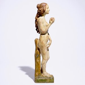 Een grote polychrome houten figuur van Eva, Frankrijk, 17e eeuw — foto 5