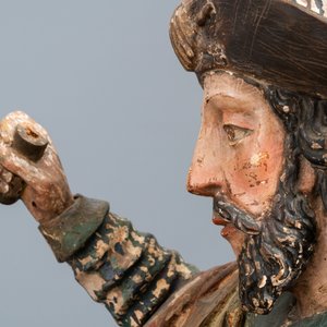 Een grote polychrome houten groep met Sint-Jacob te paard, Spanje, 16e eeuw — foto 8
