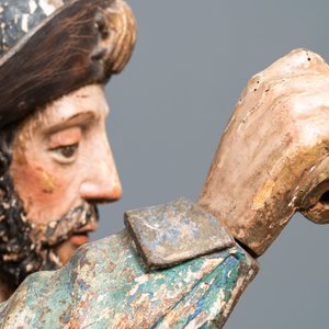 Een grote polychrome houten groep met Sint-Jacob te paard, Spanje, 16e eeuw — foto 9