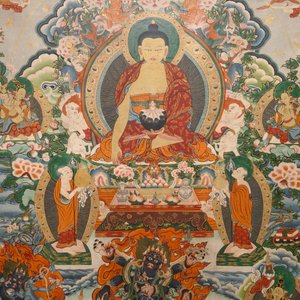 Een grote thangka, Tibet of Nepal, 19/20e eeuw — foto 4
