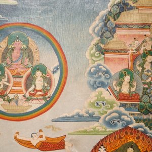 Een grote thangka, Tibet of Nepal, 19/20e eeuw — foto 6