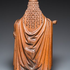 Een grote Vlaamse eikenhouten sculptuur van de H. Ursula met acht maagden, wellicht Mechelen, 16e eeuw — foto 4