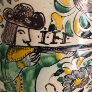 Een Habaner kan met jachttafereel, monogram IL, Slovakije, 18e eeuw — foto 11