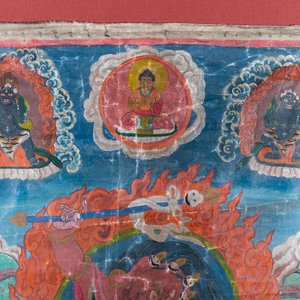 Een 'Hayagriva' thangka, Tibet, 19e eeuw — foto 3