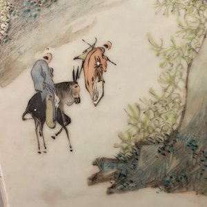 Een hexagonale Chinese qianjiang cai vaas met onsterfelijken, 19/20e eeuw — foto 10
