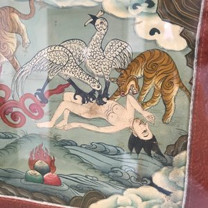 Een ingelijste thangka met Rahula, Tibet, 19e eeuw — foto 16