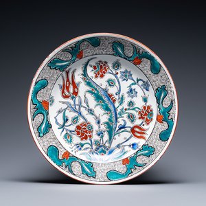 Een Iznik-stijl porseleinen schotel, Samson, Parijs, Frankrijk, 19e eeuw — foto 1