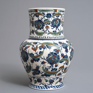 Een Iznik-stijl vaas met floraal decor, Samson, Parijs, 19e eeuw — foto 4