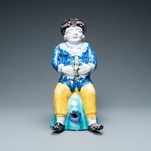 Een 'Jacquot' tafelfontein in polychroom Brussels aardewerk, 18e eeuw — foto 2