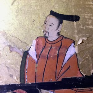 Een Japans tweedelig beschilderd byobu scherm met reizigers in een landschap, Edo, 17/18e eeuw — foto 11