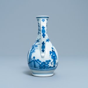 Een Japanse blauw-witte Arita kan, twee schotels en een ovaal schoteltje, Edo, 17/18e eeuw — foto 7
