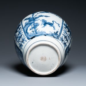 Een Japanse blauw-witte Arita vaas met een tijger, Edo, 17e eeuw — foto 5