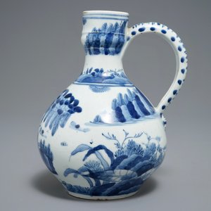 Een Japanse blauwwitte Arita kan, Edo, 17e eeuw, een Satsuma dekseldoos en een Kutani vaasje, Meiji, 19e eeuw — foto 11