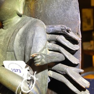 Een Japanse bronzen en koperen figuur van Kanzeon Bosatsu met inscriptie, Edo — foto 18