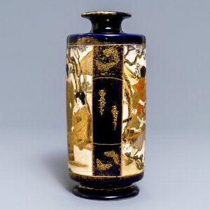 Een Japanse Satsuma vaas met krijgers, Meiji, 19e eeuw — foto 2
