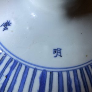 Een keizerlijke Chinese blauw-witte meiping vaas met lotusslingers, Wanli merk en periode — foto 19