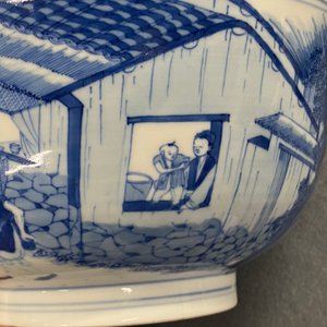 Een keizerlijke Chinese blauw-witte 'rijstproductie' kom, Kangxi merk en periode — foto 24