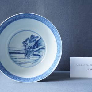 Een keizerlijke Chinese blauw-witte 'rijstproductie' kom, Kangxi merk en periode — foto 34
