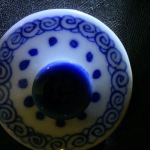 Een kleine Chinese blauw-witte theepot en deksel met lange Lijzen, Kangxi — foto 9