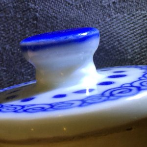 Een kleine Chinese blauw-witte theepot en deksel met lange Lijzen, Kangxi — foto 10