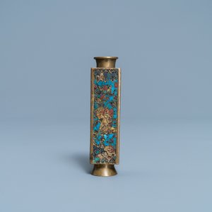 Een kleine Chinese cloisonné 'cong' vaas, Wanli — foto 5