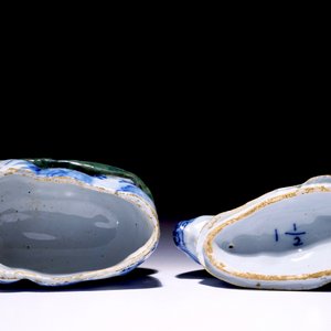 Een kleine polychrome Delftse terrine in de vorm van een haas, 18e eeuw — foto 6