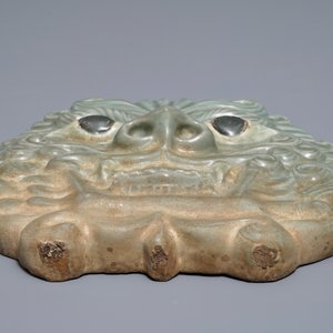 Een Koreaans celadon masker, Goryeo of later — foto 3