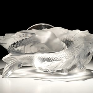 Een kristallen groep van twee koi vissen, Lalique, Frankrijk, 2e helft 20e eeuw — foto 5
