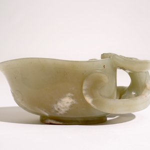Een libation cup in Chinese celadon jade, 19e eeuw — foto 3