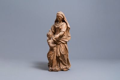 Een lindenhouten groep met Sint-Anna die de Maagd Maria onderricht, eind 16e eeuw