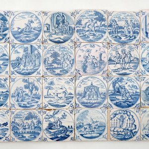 Een lot van 24 blauw-witte bijbeltegels, 18e eeuw — foto 1