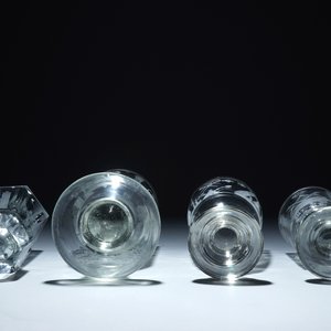 Een lot van 4 gegraveerde maçonnieke glazen (vrijmetselarij), 20e eeuw — foto 5