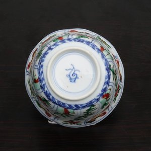 Een lot van 6 Chinese famille verte koppen en 7 schotels met decor van hanen, Kangxi — foto 7