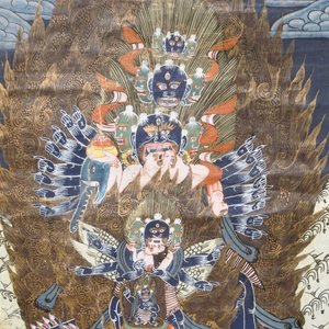 Een lot van drie thangkas, Tibet of Nepal, 19/20e eeuw — foto 4