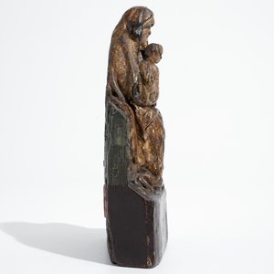 Een Madonna met kind, eik met polychromie, Vlaanderen, 1e helft 16e eeuw — foto 2