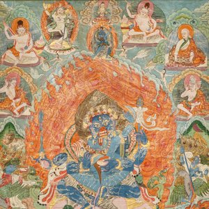 Een 'Mahakala' thangka, Tibet, 19e eeuw — foto 4